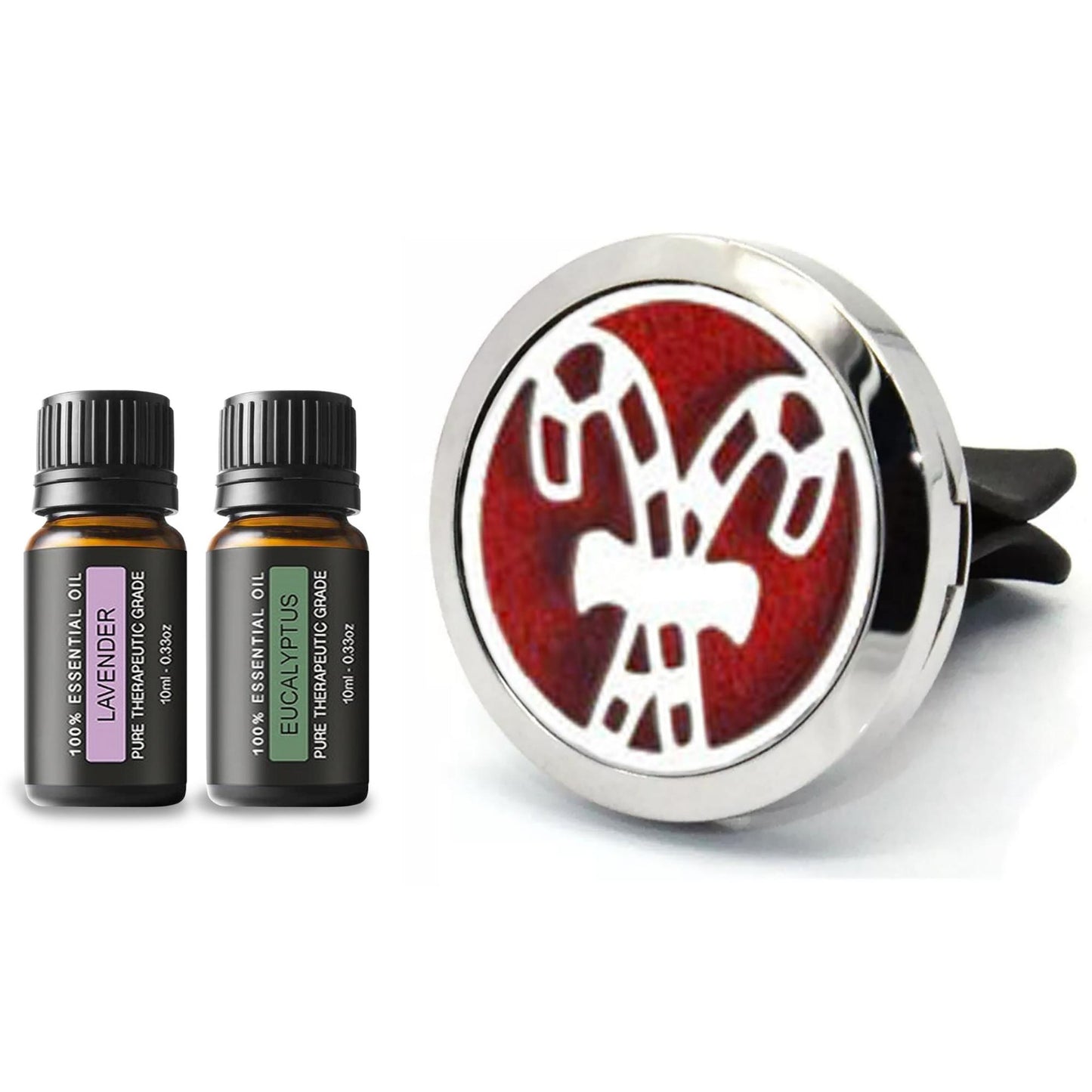 Holiday Themed Aromatherapy Essential Oil Car Vent Diffuser with 2 Optional Oils