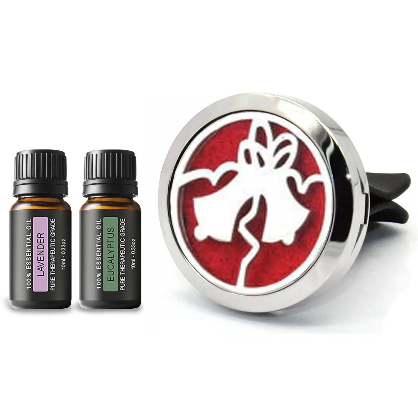 Holiday Themed Aromatherapy Essential Oil Car Vent Diffuser with 2 Optional Oils