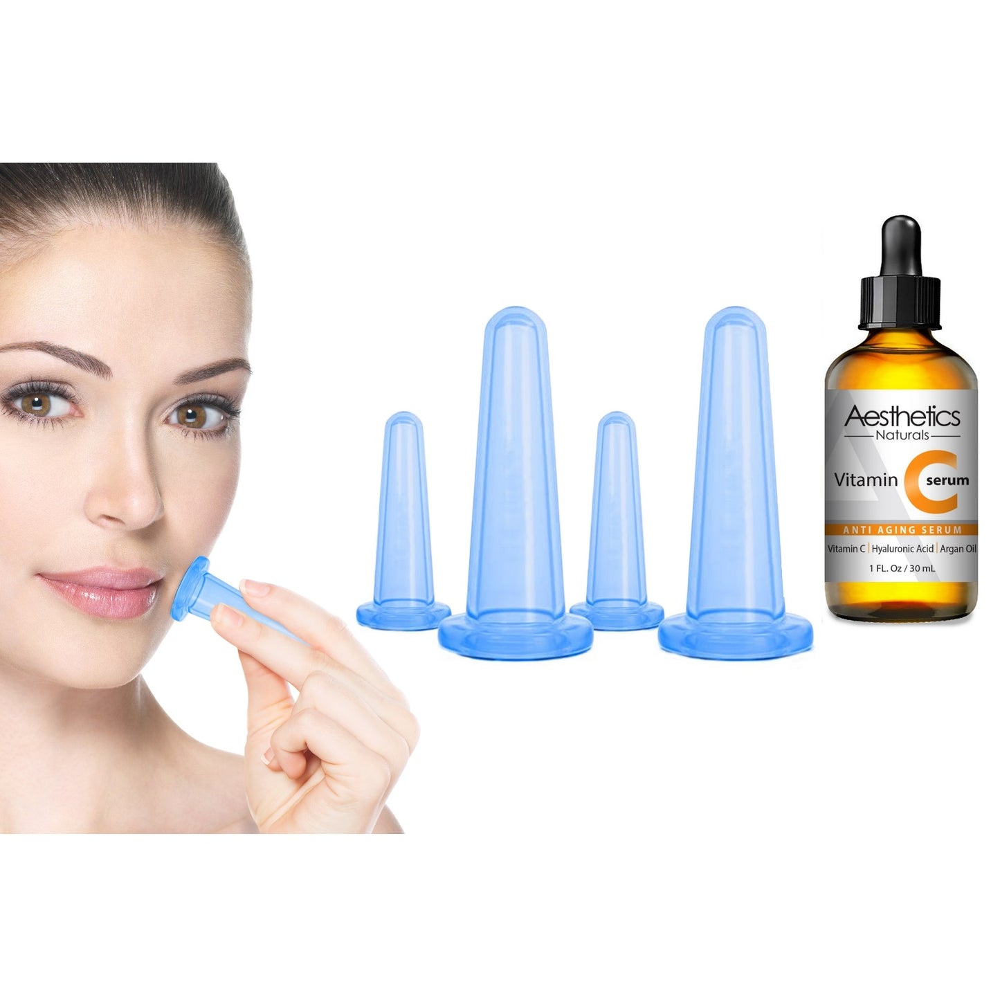 Facial Cupping Kit with Vitamin C serum