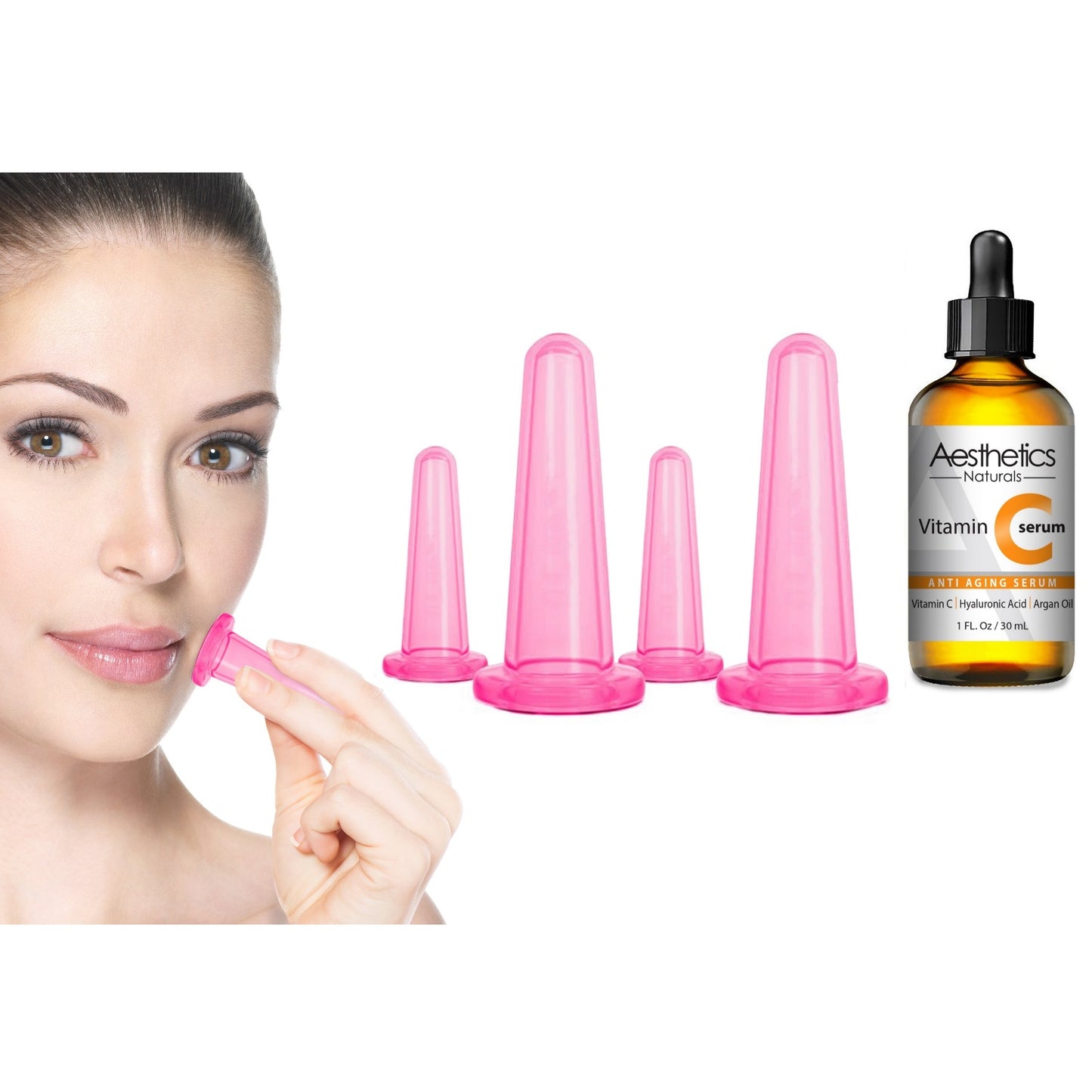 Facial Cupping Kit with Vitamin C serum